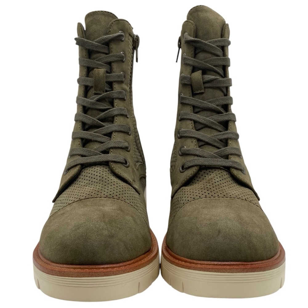 MIA Womens Shoes Havenn Combat Boots Green Vegan Leather Lace Up Chunky Trendy - Picture 5 of 12